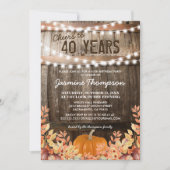 Invitation d'anniversaire rustique d'automne (Devant)