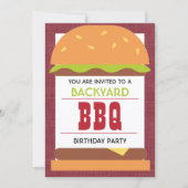 Invitation d'anniversaire Rustique de BBQ de Cour (Devant)