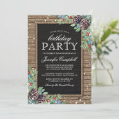 Invitation d'anniversaire rustique d'hiver (Debout devant)