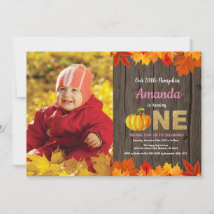 Invitation d'anniversaire Rustique Fille Citrouill