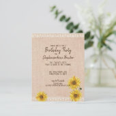 Invitation d'anniversaire Rustique Lace & Burlap S (Debout devant)