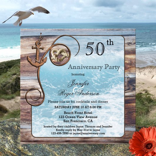 Invitation d'anniversaire rustique nautique