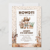 Invitation d'anniversaire rustique pour enfants de (Devant)