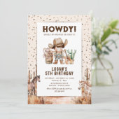 Invitation d'anniversaire rustique pour enfants de (Debout devant)