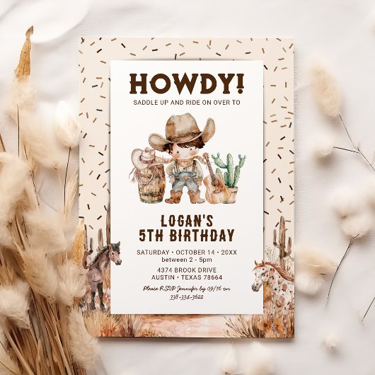 Invitation d'anniversaire rustique pour enfants de