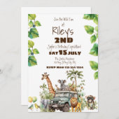 Invitation d'anniversaire Safari (Devant / Derrière)