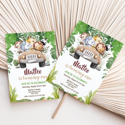 Invitation d'anniversaire Safari