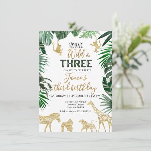 Invitation d'anniversaire Safari (Debout devant)