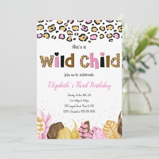 Invitation d'anniversaire Safari (Debout devant)