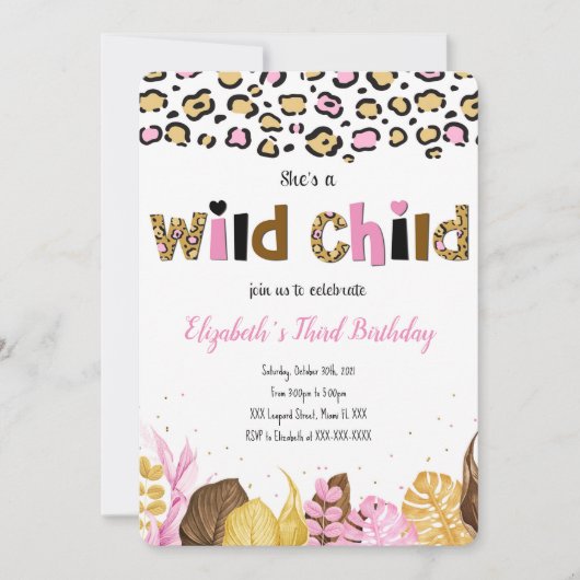 Invitation d'anniversaire Safari (Devant)