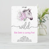 Invitation d'anniversaire Safari Animalier (Debout devant)