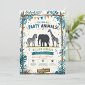 Invitation d'anniversaire Safari Animaux de la Jun (Debout devant)