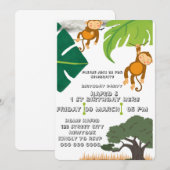 Invitation d'anniversaire Safari, Garçon d'anniver (Devant / Derrière)