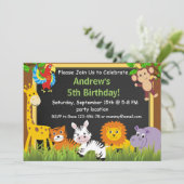 Invitation d'anniversaire Safari, invitation jungl (Debout devant)