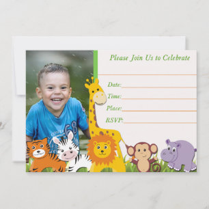 Invitation d'anniversaire safari, invitation jungl