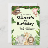 Invitation d'anniversaire Safari Jungle (Devant)
