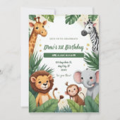 Invitation d'anniversaire Safari Jungle (Devant)
