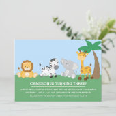 Invitation d'anniversaire Safari Jungle (Debout devant)