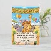 Invitation d'anniversaire Safari Jungle | annivers (Debout devant)