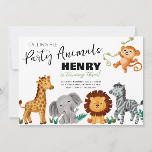 Invitation d'anniversaire Safari Jungle Party Anim