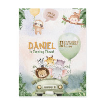 Invitation d'anniversaire Safari modifiable