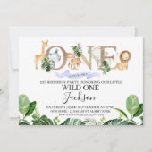 Invitation d'anniversaire Safari One Boys (Devant)