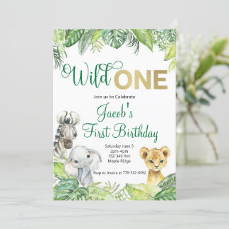 Invitation d'anniversaire Safari Wild One