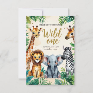 Invitation d'anniversaire Safari Wild One