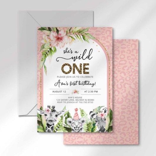 Invitation d'anniversaire Safari Wild One