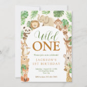 Invitation d'anniversaire Safari Wild One (Devant)