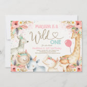 Invitation d'anniversaire Safari Wild One Boho Wil (Devant)