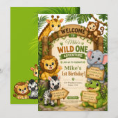 Invitation d'anniversaire Safari Wild One | Douce  (Devant / Derrière)