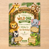 Invitation d'anniversaire Safari Wild One | Douce (Recto)