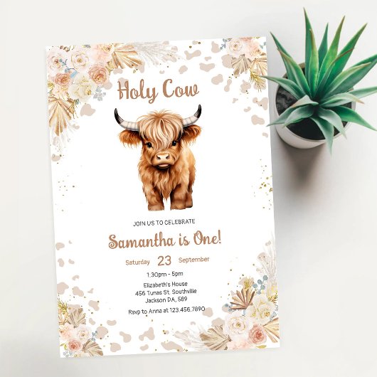 Invitation d'anniversaire Sainte Vache