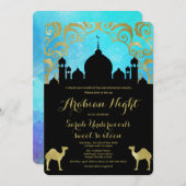 Invitation d'anniversaire sarcelle et or Les Mille (Devant / Derrière)