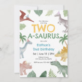 Invitation d'anniversaire Saurus Dinosaur (Devant)