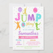 Invitation d'anniversaire saut rebond trampoline f (Devant)