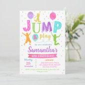 Invitation d'anniversaire saut rebond trampoline f (Debout devant)