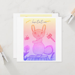 Invitation d'anniversaire sautillant