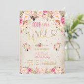 Invitation d'anniversaire sauvage Boho Four Ever W (Debout devant)
