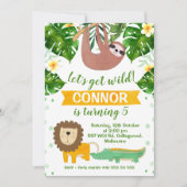 Invitation d'anniversaire sauvage dans la jungle (Devant)