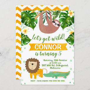 Invitation d'anniversaire sauvage dans la jungle