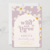Invitation d'anniversaire sauvage et à trois jours (Devant)
