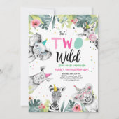 Invitation d'anniversaire sauvage Safari Girls Ani (Devant)