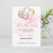 Invitation d'anniversaire "Sauvez la date" (Debout devant)