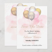 Invitation d'anniversaire "Sauvez la date" (Devant / Derrière)