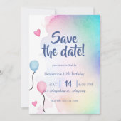 Invitation d'anniversaire "Sauvez la date" (Devant)