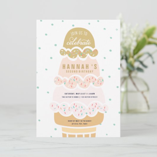 INVITATION D'ANNIVERSAIRE - SCOOPS DE CORNET DE (Debout devant)