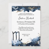 Invitation d'anniversaire Scorpion Horoscope Céles (Devant)