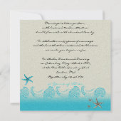 Invitation d'anniversaire Seaside à sable et aqua (Dos)